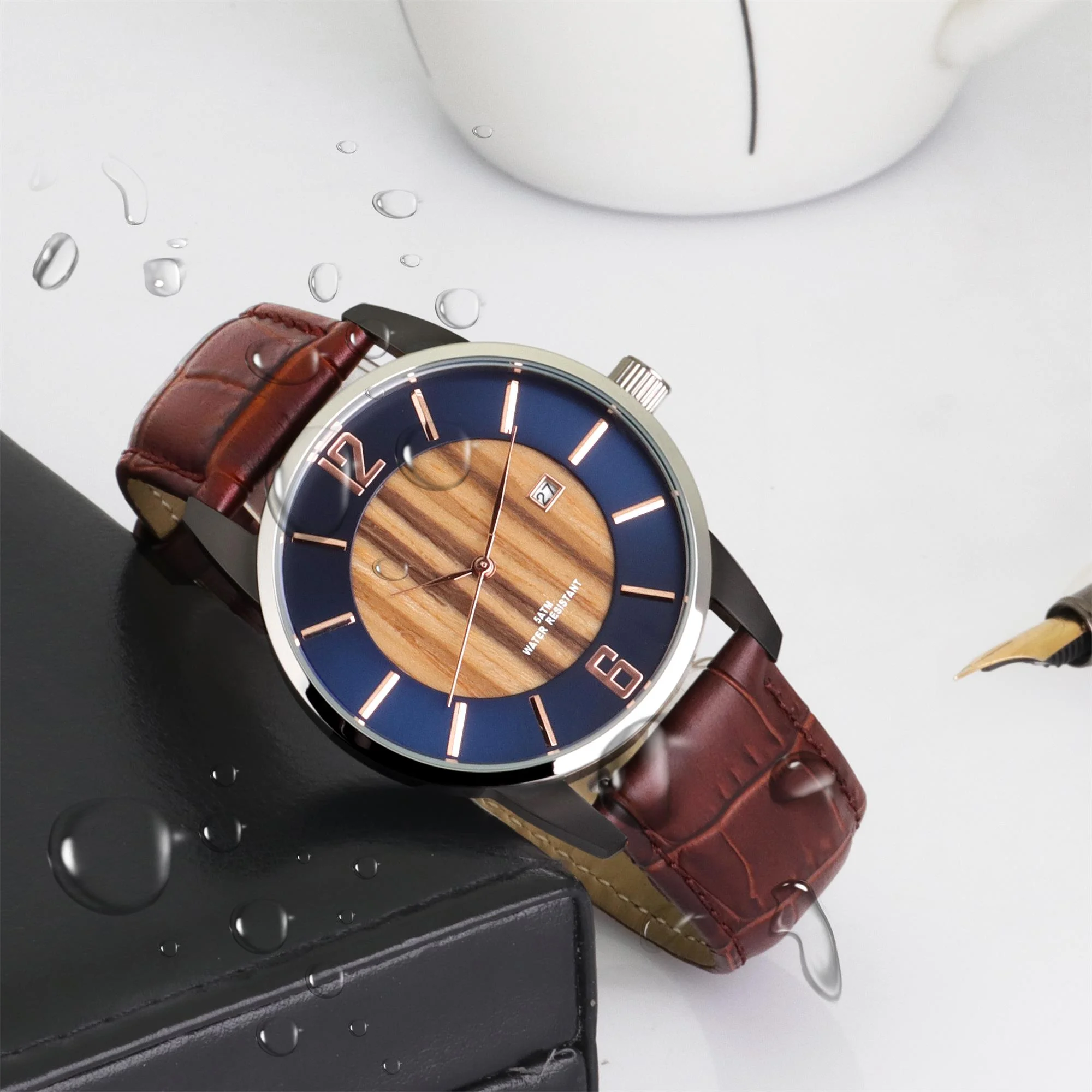 New Top Brand Luxury Men Watch Waterproof Sport Quartz Watches Genuine Leather relojeshombr