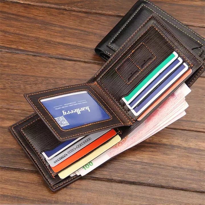 Custom Fashion Style Logo Top Quality Thin Front Pocket Retro Waterproof Mini Men Minimalist Slim Wallet