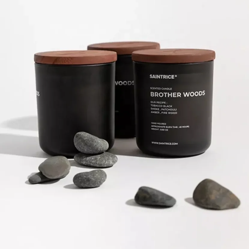 Luxury 8oz 10oz 14 oz Container custom Logo White Empty Frosted Glass Candle Jars With Lid and Box Packaging