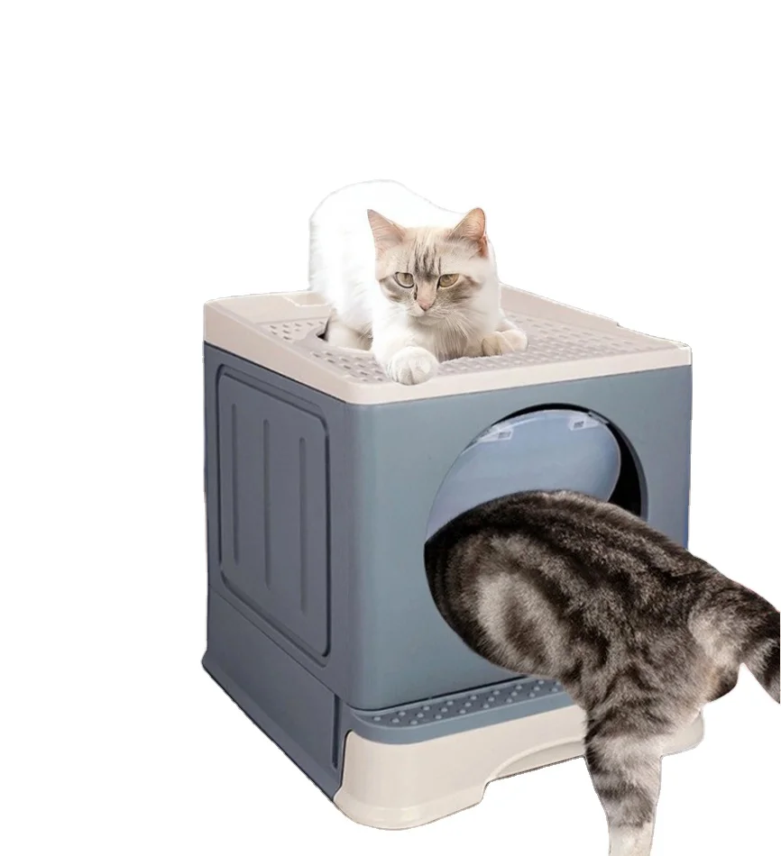 Pet Products Pet Cleaning open pp new design Plastic Big Cat Toilet box Cat Litter Trays avocado cat litter box