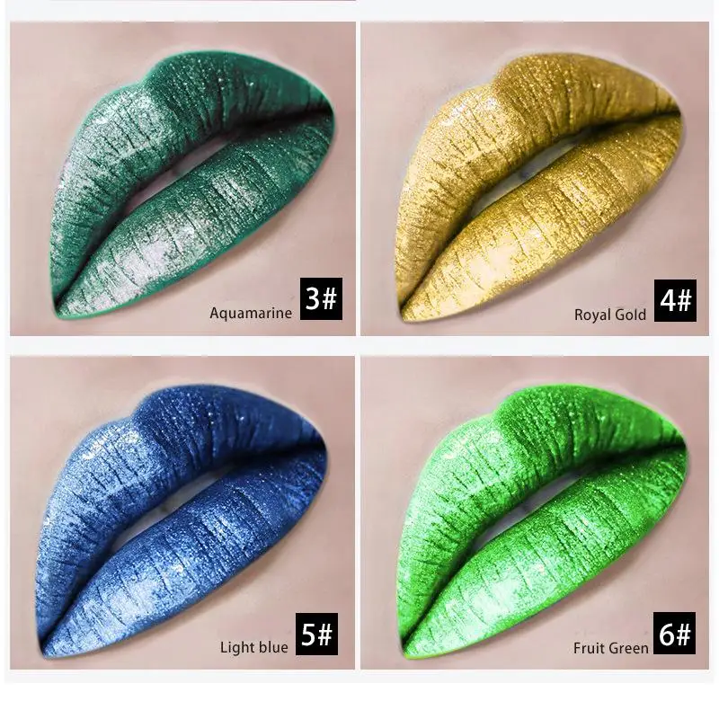 8 Colors Multi-reflective Glitter Pearl Pigments Shimmers Satin Metallic Private Label Matte Lipstick