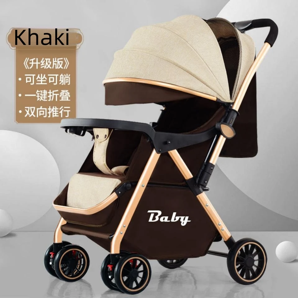 Hot Sale 3 In 1 Simple Folding Baby Prams High Kid Stroller Baby Soft And Comfortable Fabric Baby Stroller