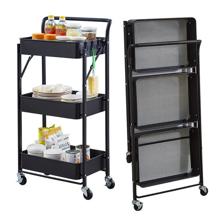
Home Kitchen shelve 3 tier foldable trolley 