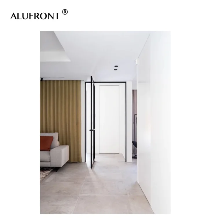 Alufront  Guangzhou  factory customized partition glass pivot door aluminum pivot door casement door