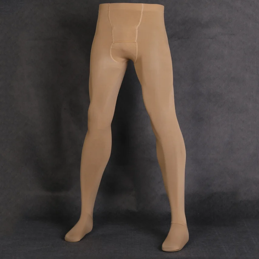 200D Velvet Compression Long Pants Closed Toe Support Opaque Man Body Stocking Tights Autumn Sheer to Waist Pantyhose for Men