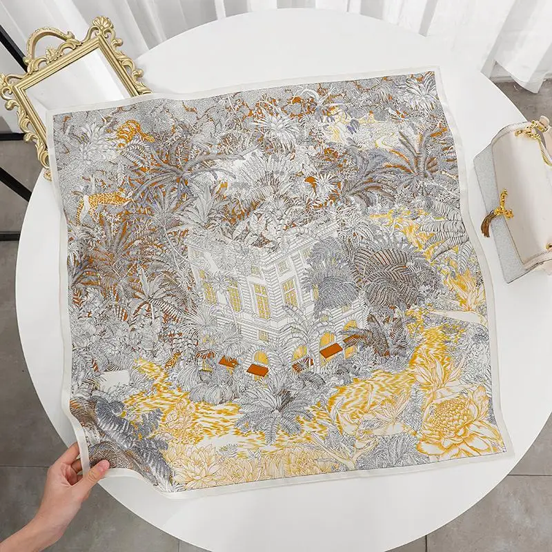 Красивый Индивидуальный размер и принт 12 мм 100% чистый шелк 70 см * 70 см шарфы модный дизайн с принтом шелковый шарф подарок