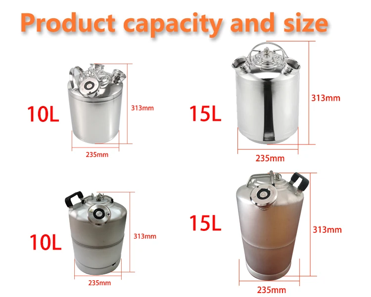 15L Beer Homebrew Cleaning Keg with two Spears Beer Bar accessories for Home Brewing Beer Clean Keg