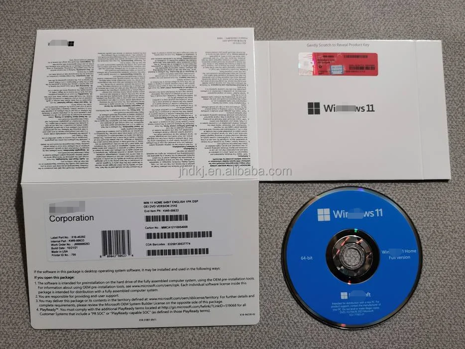 Оригинальная компьютерная система MS winndows 11 pro 64 bit sticker Winndows Pro DVD OEM полная упаковка программного