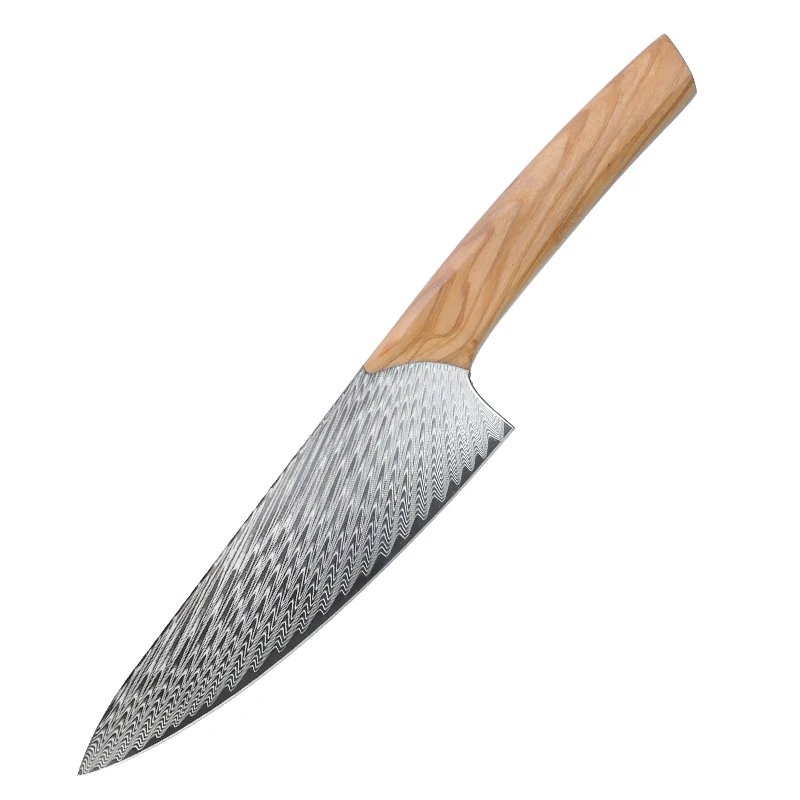 Heat Treatment Forged High-end Handmade Damascus Knife 8 Inch Gyuto Knife 67 Layers Damascus Steel Core Kitchen Chef Knife