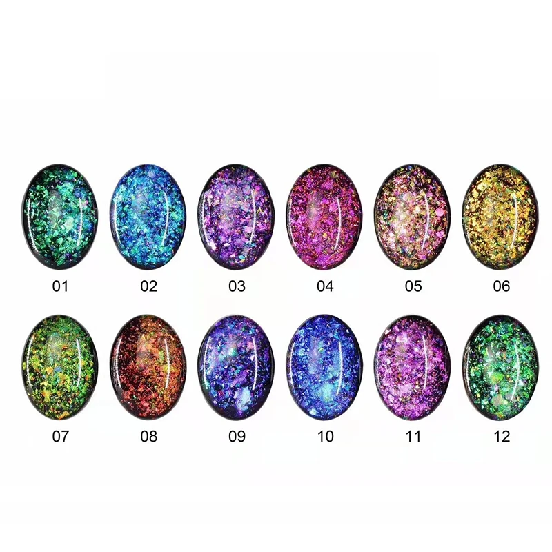 Private Label Bling Glitter Sequins Laser New Gel Top Coat Nail Gel Polish