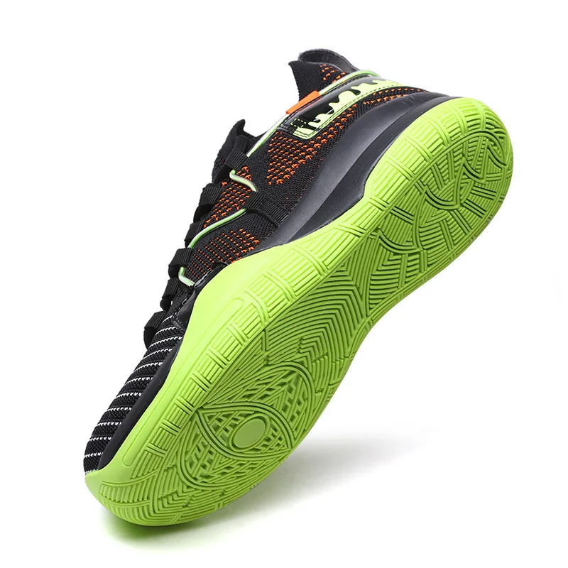 High quality Calzado deportivo flying woven basketball shoes couple MD + rubber soled outdoor sports shoes