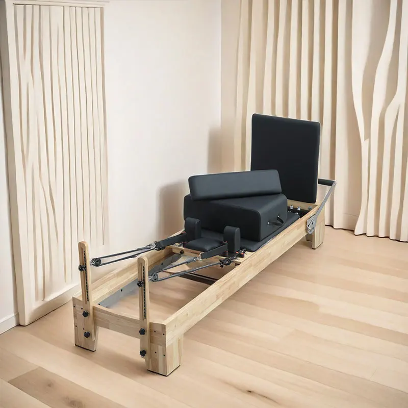 Classic Pilates Equipment Machine Yoga Aluminum Core Training Fitness Foldable Wood Rubber Tree Bed Reformer For Studio
