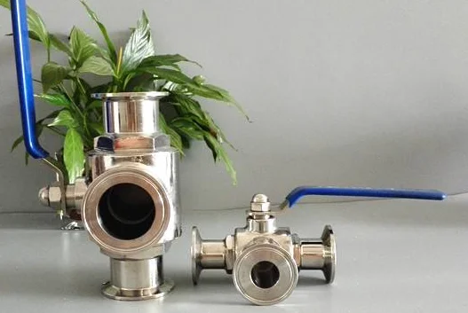 Manufacturer 3A/DIN/SMS Sanitary 3 Way Ball Valve Stainless Steel pneumatic actuator ball valve