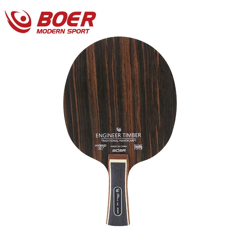 Technology Tekken Ebony Cross Racket 5-Ply Pure Wood Baseplate Carbon Copying Table Tennis Racket