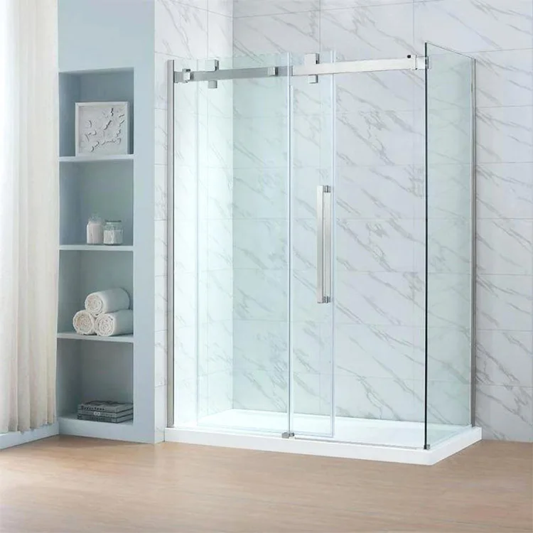8mm 10mm 12mm Thick Frameless Shower Room Enclosure Tempered Glass Sliding Shower Door For Bathroom Glass Shower Cabins