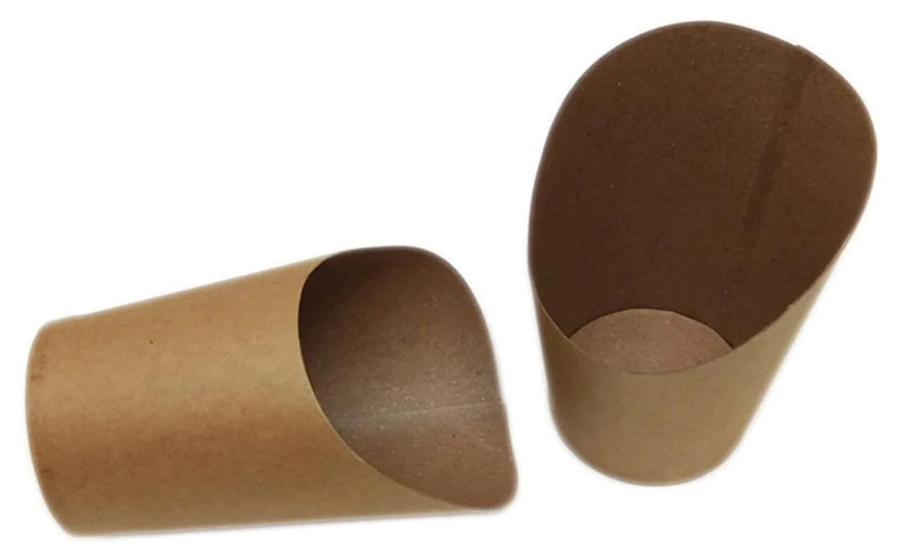French Fries Holder Cup Disposable Take-out Party Baking Supplies Kraft Paper Cups Holder for Waffle Chips Ice Cream Snacks