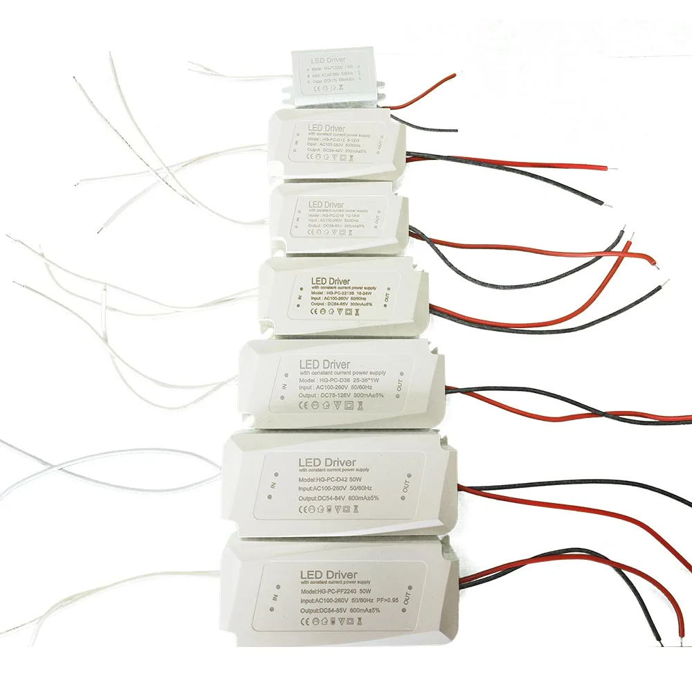 LED DRIVER 3W 5W 7W 12W 18W 24W 36W 48W 300ma 600ma 900ma 1500ma constant current power supply for led light