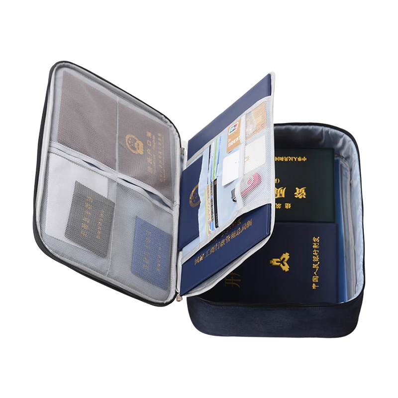 2 layers travel waterproof big capacity file passport bag documents case without lock