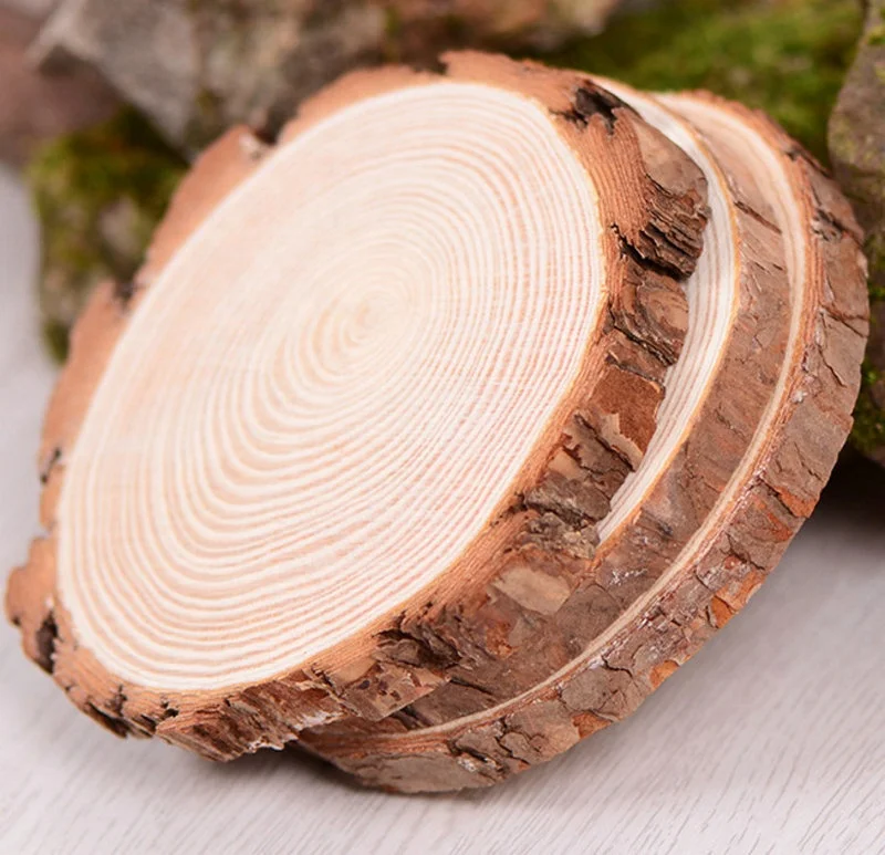 Natural Round Pine Wood Logs Slices Pine Wood Circles for DIY Crafts Unfinished Pine Wood Coasters