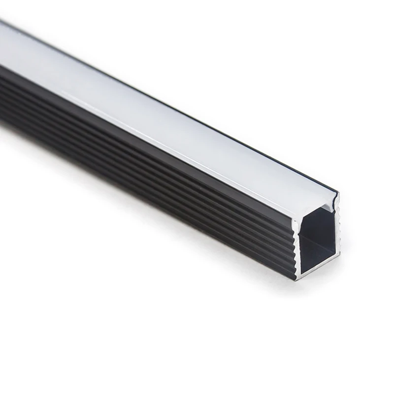 Black Aluminio LED Perfil Para Luz Tiras De Flexible Para Lampara Muestra Teto Fita Embutir Drywall 1707 Difusor Gesso Profile