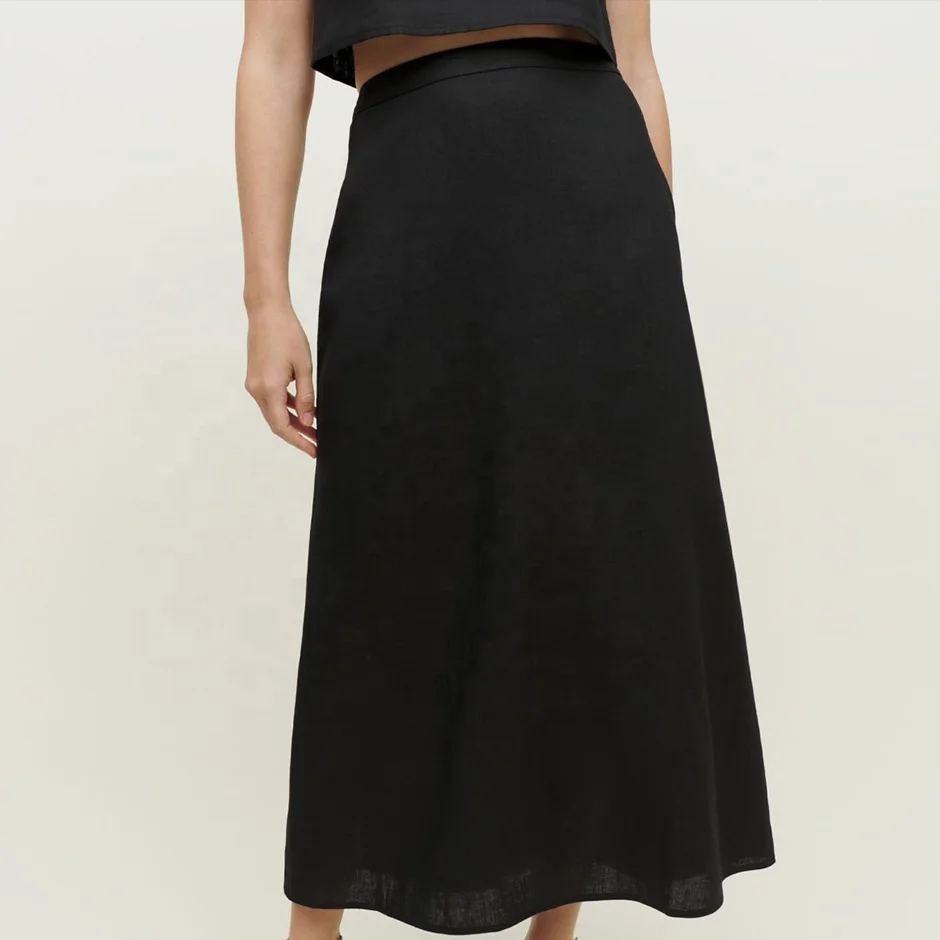 2023 Tongrui Summer Breathable Linen Party Skirt Two Piece Skirt Set Plus Size Womens Skirts Wholesale