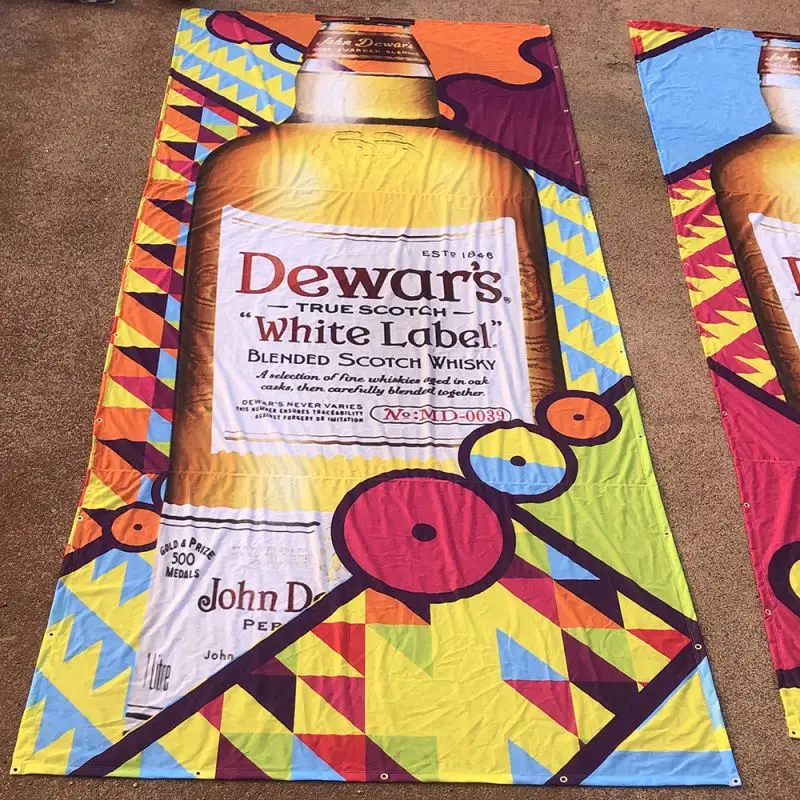Custom Design 440gsm PVC Advertising 60*160cm 80*200cm Indoor Outdoor Fence Banner With Metal Eyelets And Hanging Rope