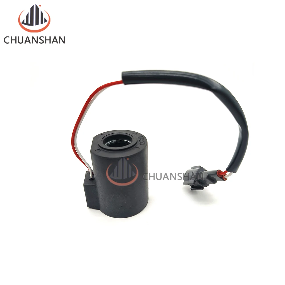 Construction Machinery Parts For  Kato HD512 820 1023 1430-1-2-3 Pilot Lock Rotary Solenoid Valve Coil