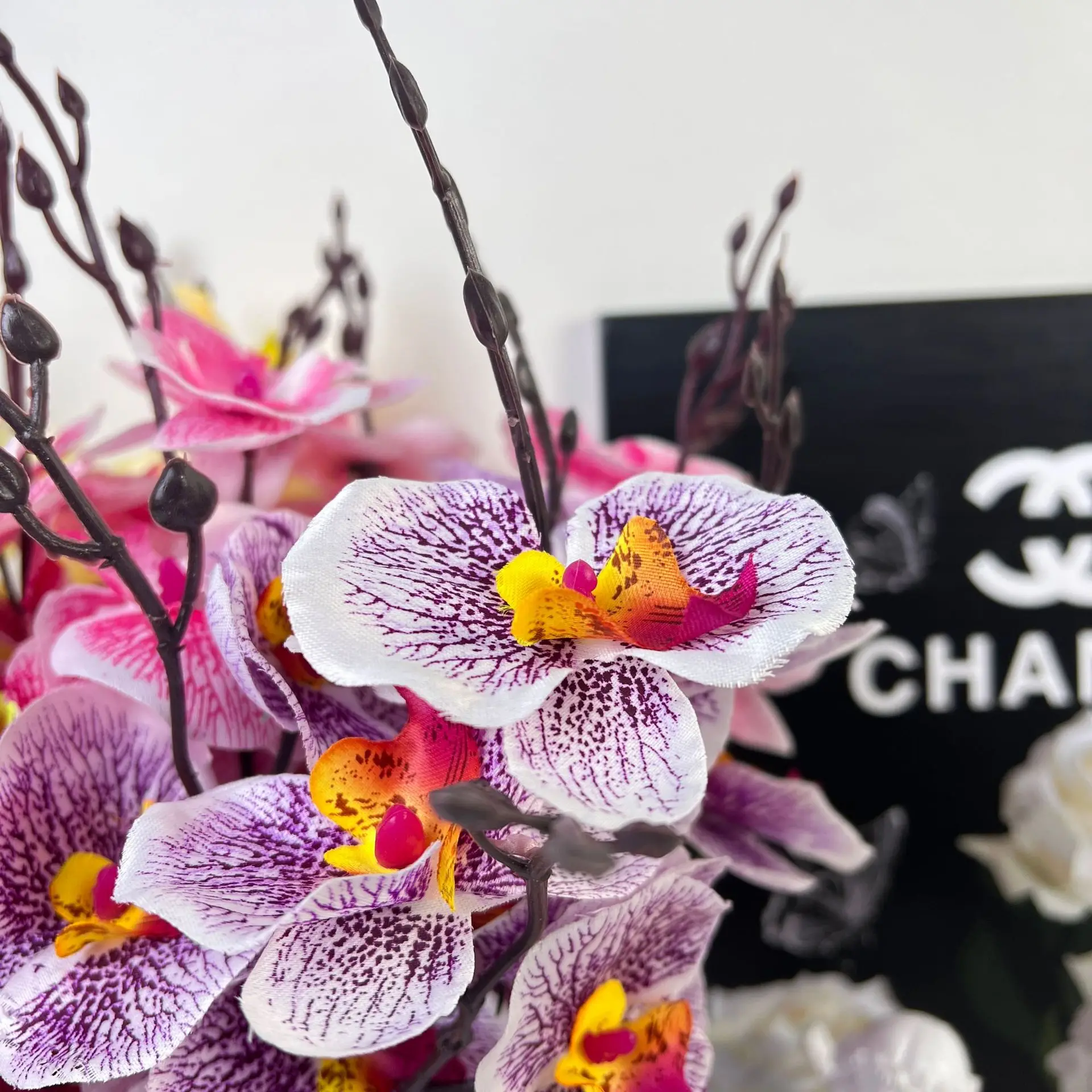 Wholesale Simulation 5-fork 20-head phalaenopsis bouquet home furnishings wedding decoration photography props