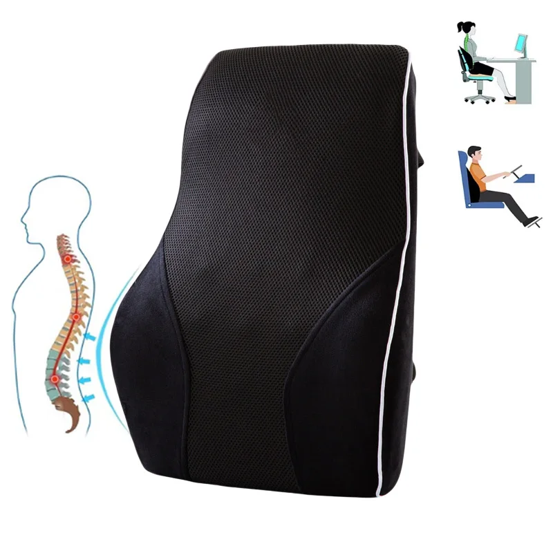 Foldable Bus Driver Waist Backrest Cushion Memory Foam Lumbar Support Chair Back Cushion For Pain Relief