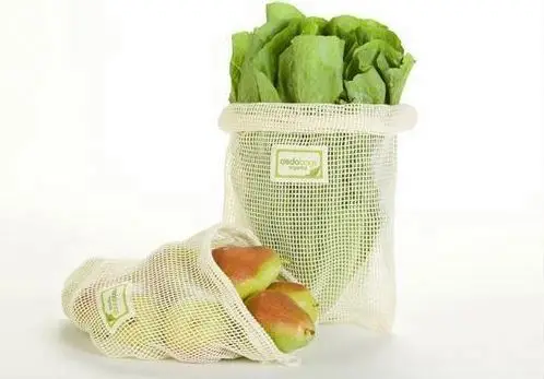 Drawstring reusable fresh produce bag mesh bag veggie bag for food vegetables & fruits