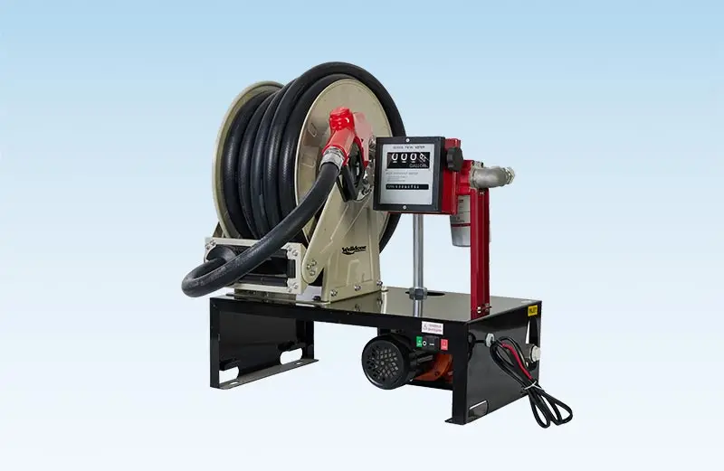 High-Flow Automatic Retractable Fuel Hose Reel, Durable Construction for Commercial Use