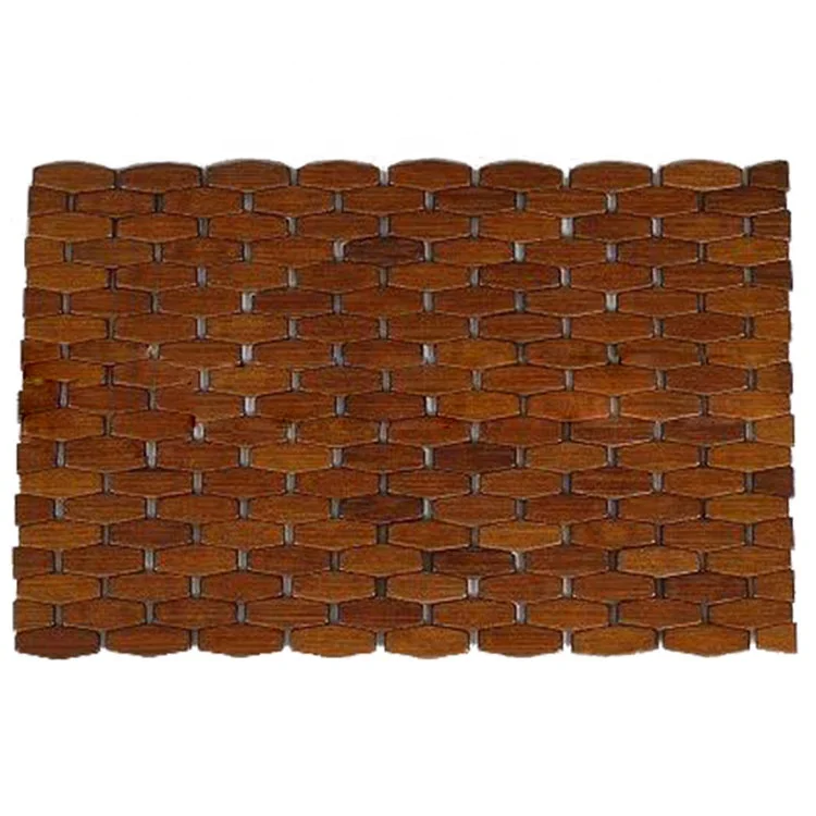 Eco-friendly Rectangular Table Place Mat Brown Bamboo Tile Placemat
