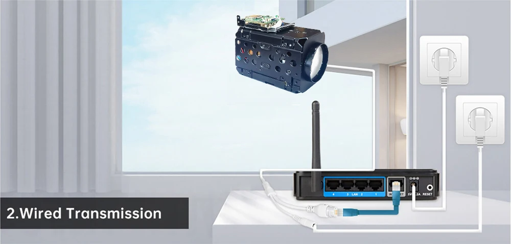 Camhi 4K 8MP IMX415 WIFI Wireless 360X Optical Zoom IP Camera Module Auto IRIS P2P On vif Tf Card Slot Max 256g