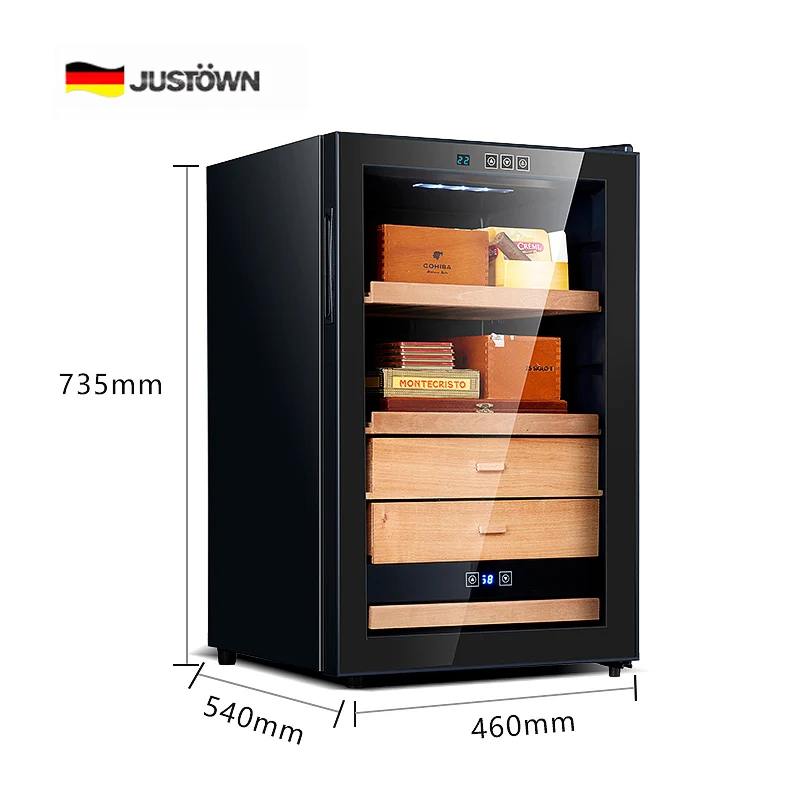 65 профессиональный шкаф, электрический охладитель высокого качества бесплатно с испанскими кедровыми ящиками, охлаждающий хьюмидор для сигар