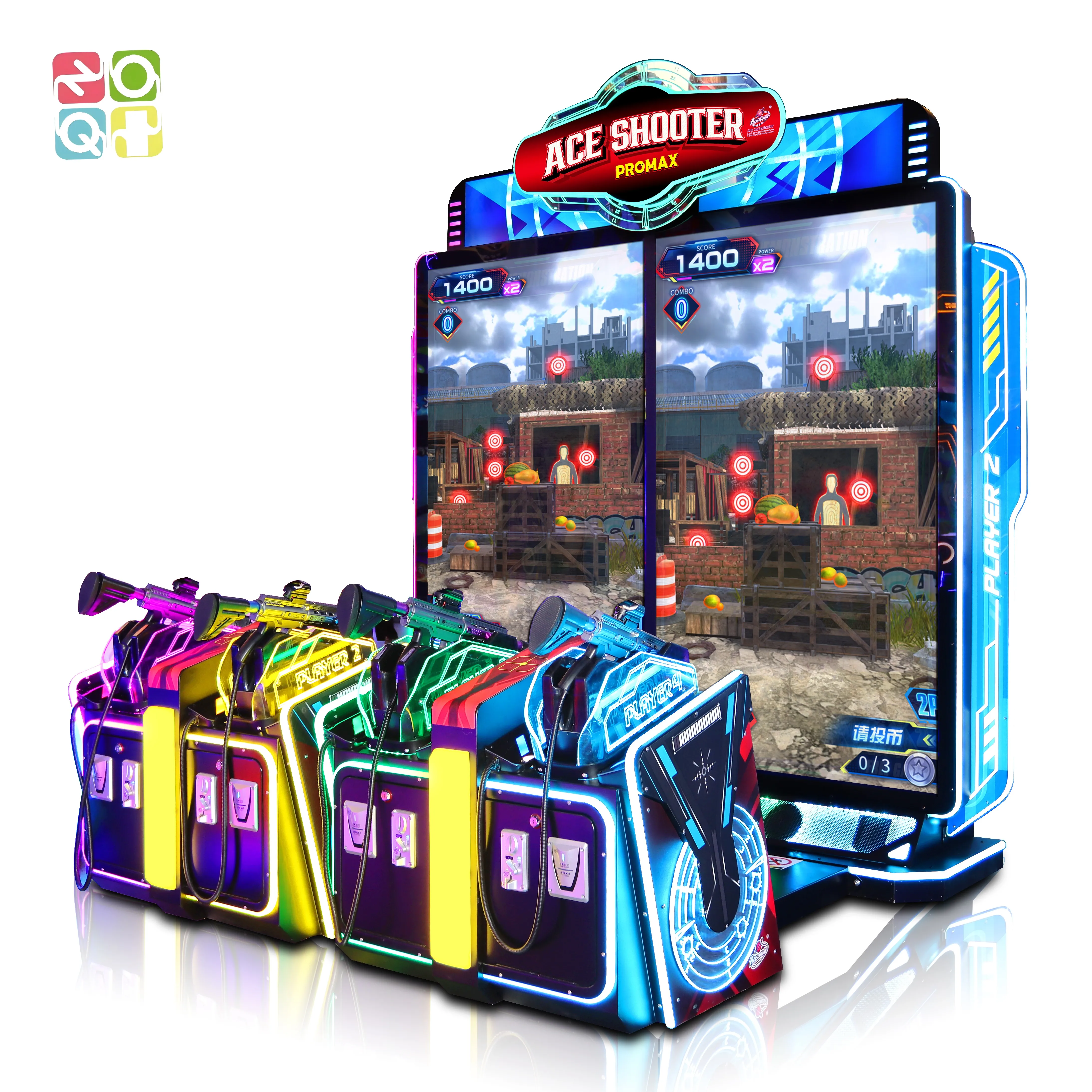 ACE SHOOTER PROMAX 3 Player Indoor Game Coin Operated Arcade Shot Gun Shooting Machine
