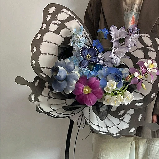 Manufacturers wholesale the new butterfly style flower wrapping paper High quality DIY fancy sweet flower wrapping paper