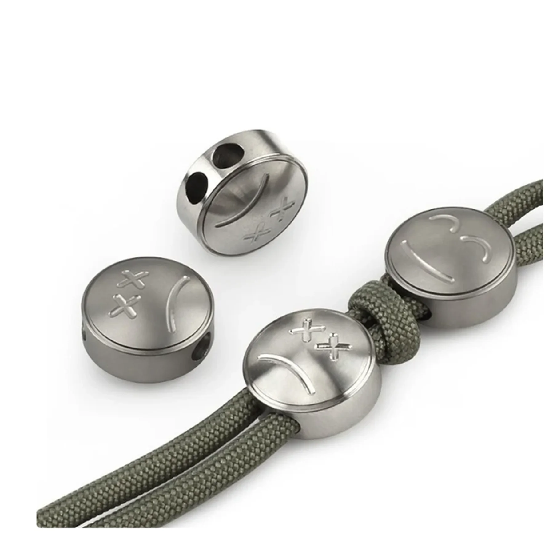 Double Face Paracord Beads Titanium steel Titanium Knife Beads lanyard 316 stainless steel Beads