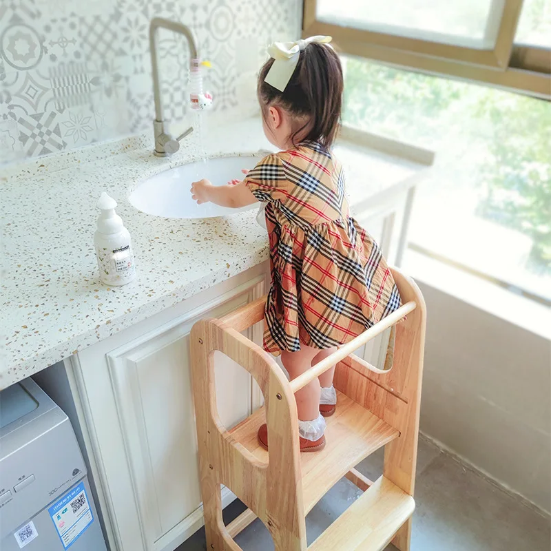 Custom Wooden Kitchen Helper tower for Kids Height Adjustable Learning Tower Toddler Step Stool