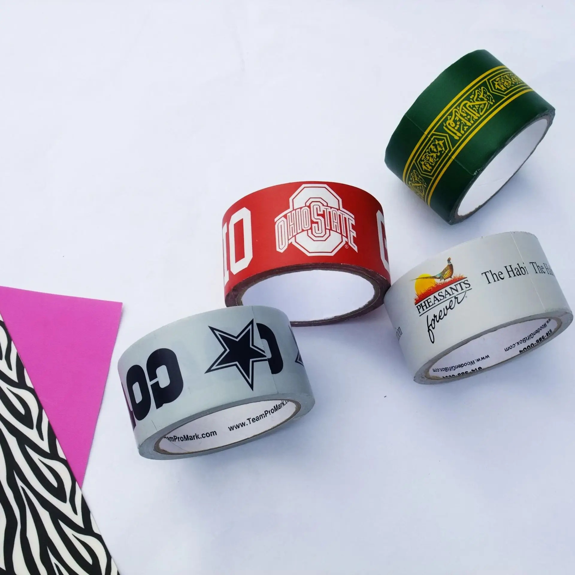 DIY Silver Gray Grey Yellow Red Black White Blue Purple Brown Pink Color Print Pattern Duck Cloth Duct Self Adhesive Tape