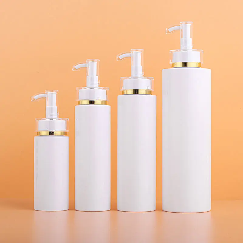 Luxury 100 150 200 250 300 350 400 500ml Pet Plastic Shampoo And Conditioner Bottles Empty Body Wash Lotion Press Pump Bottle