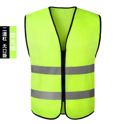 Reflective Fluorescent Night Worker Safety Uniform Pockets Design Breathable Yellow Green Low Price Sleeveless jacket Vest