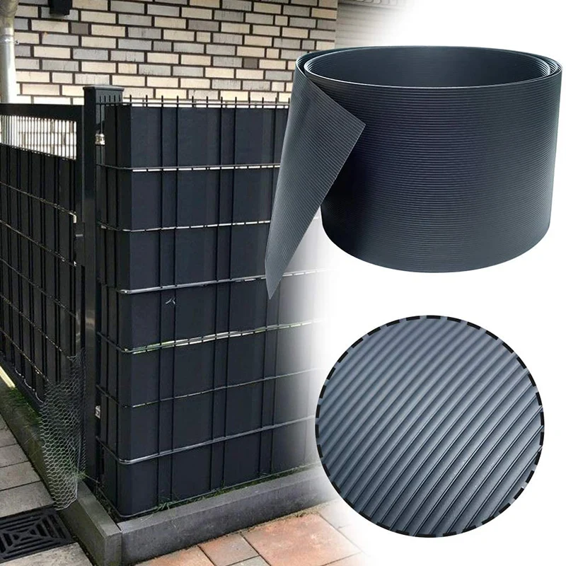 Balcony Garden Protection Hard PVC Privacy Screen Strip for Double Rod Mats,  25 m x 19 cm Anthracite