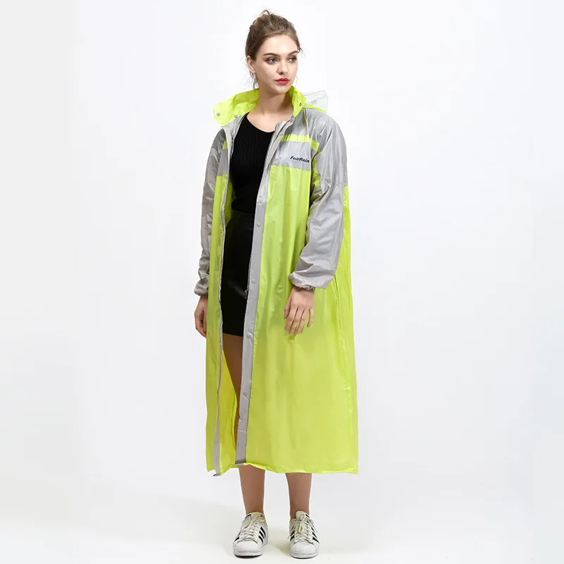 EVA Rainwear Women Men Transparent Hoods Sleeves Reusable Rain Gear Jacket Lightweight Outdoor Raincoat Waterproof
