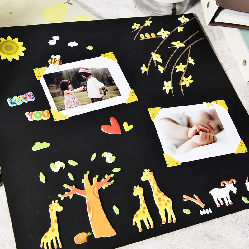 Милые 3D стикеры, пенопластовые Мультяшные животные, пышные Стикеры для декоративного оформления скрапбукинга