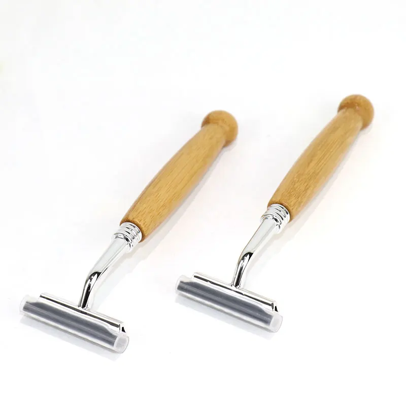 High quality Man use Bamboo handle Razor Eco friendly bamboo made man shaver with OEM logo