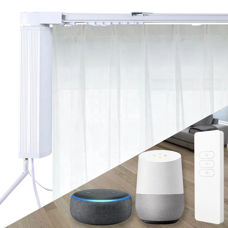 Electric curtain motor wifi diy motorized curtain track with pulley system