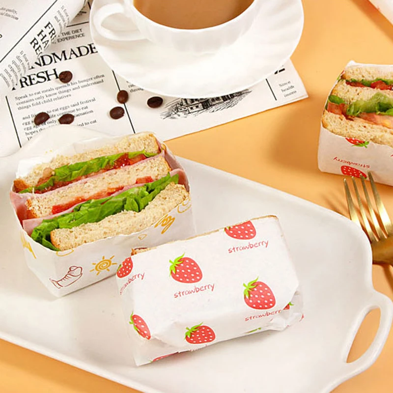 Customized Greaseproof Paper Food Digital Printing Double Side CMYK Recycled Uncoated Woodfree Paper 50gsm Sheets Virgin Pulp M