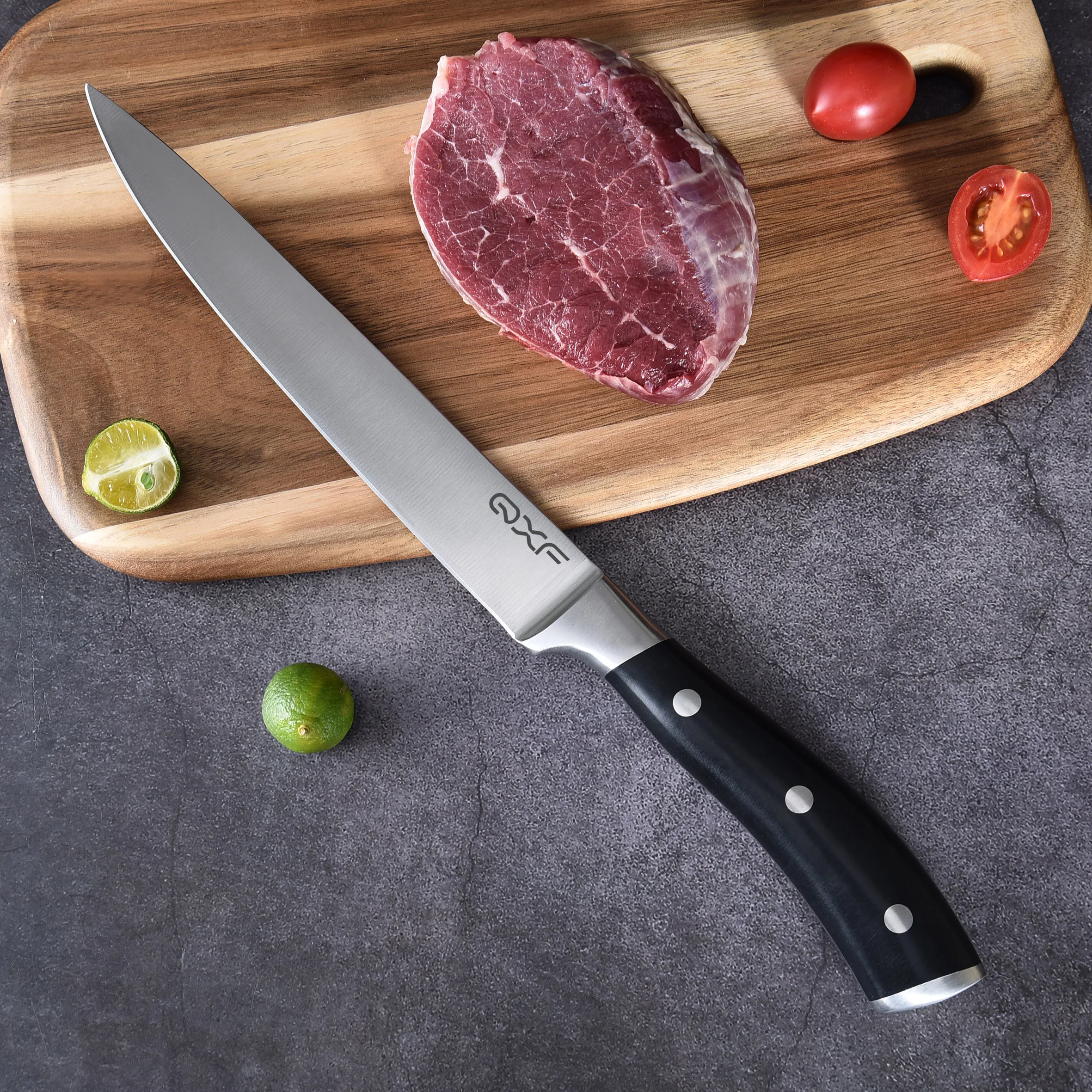 Professional 5Cr15MoV Stainless Steel Meat Cutting Knife Ergonomic 8 Inch Carving Knife with ABS Handle