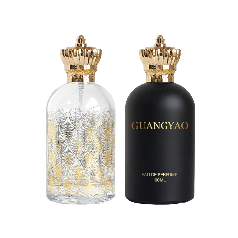 Good Quality Round Fancy Glass Perfume Bottles 30 ml 50ml 100ml With Arabian Type Luxury Cap