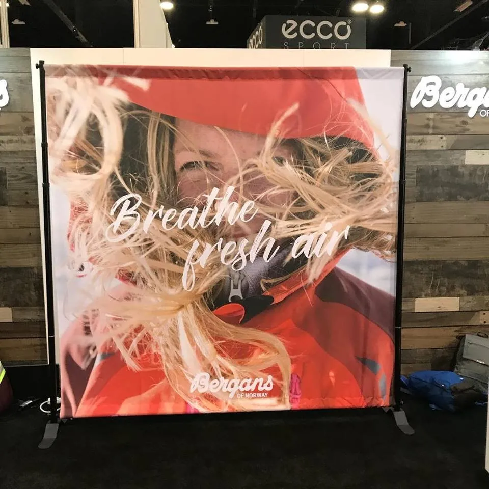 trade show adjustable portable advertising display graphic wall telescopic backdrop stand